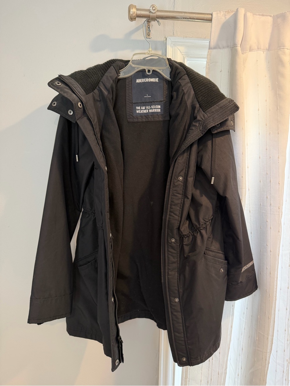Abercrombie & Fitch Black All-Season Weather Jacket